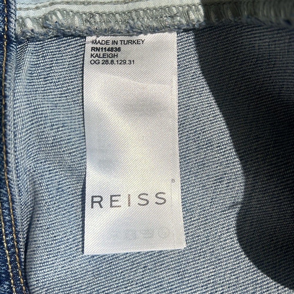 REISS Kaleigh Denim Mini Skirt Size 14 - Picture 10 of 12